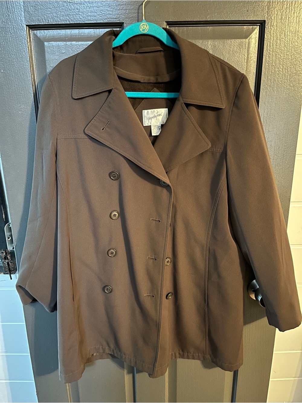 Jacqueline Ferrar Brown Double-Breasted Pea Coat